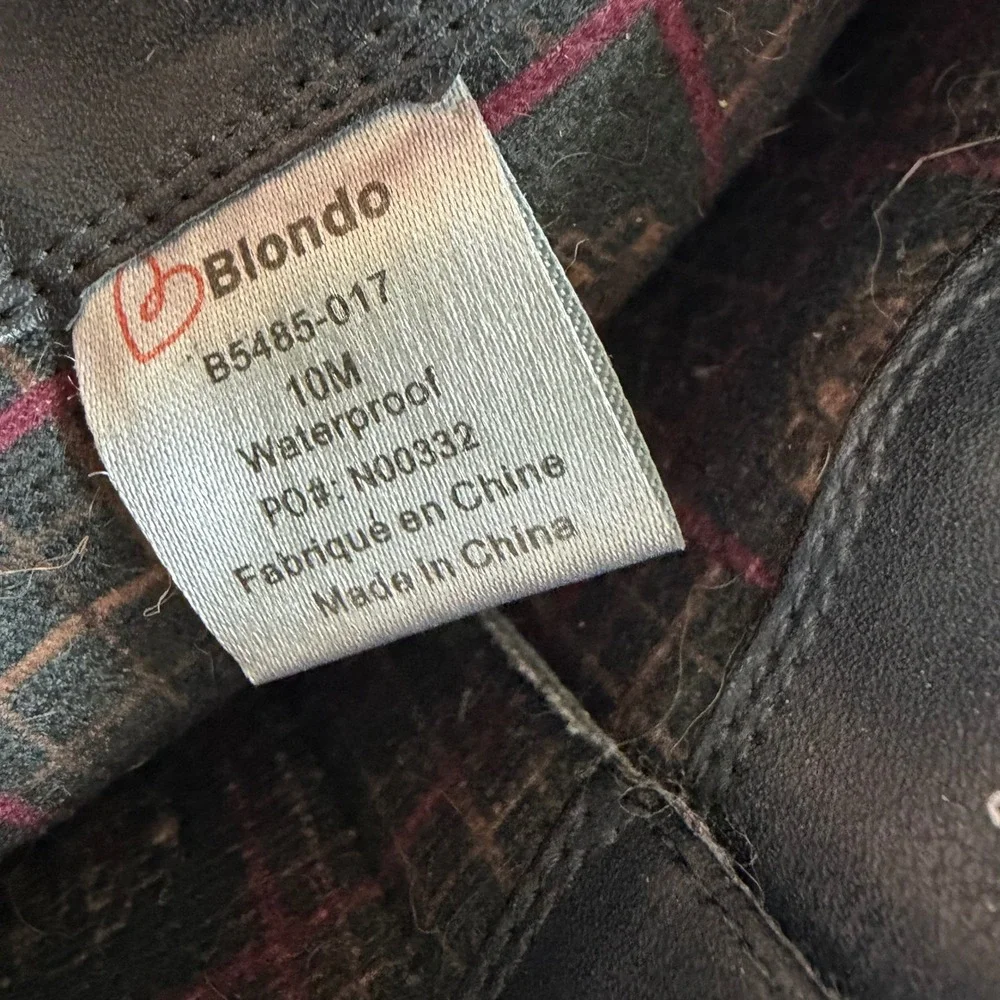 Blondo Waterproof Black Leather Riding Boots Womens 10 M B5485-017 Tall Buckle